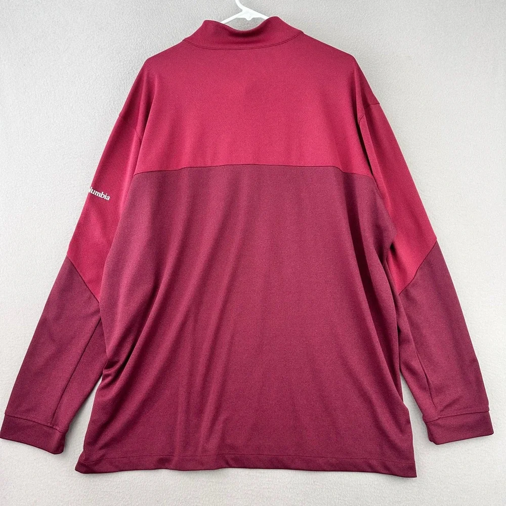 Columbia Golf Omni-Wick Home Course Pullover Men 2XL Red Performance Long Sleeve